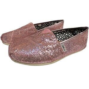TOMS Women's Sparkling Pink Loafers - 8